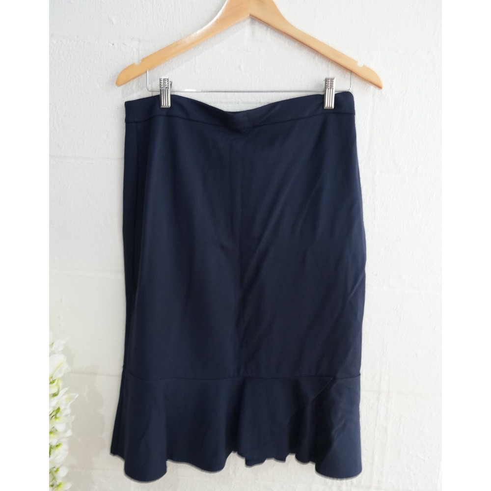 Cato Navy‎ Ruffle Pencil Skirt Size Medium